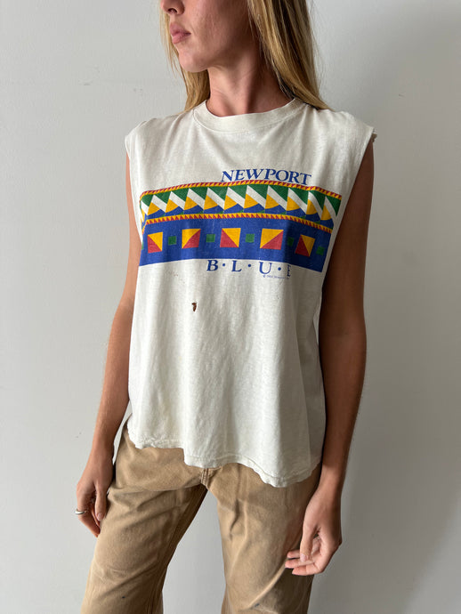Newport Blue Sleeveless Tee