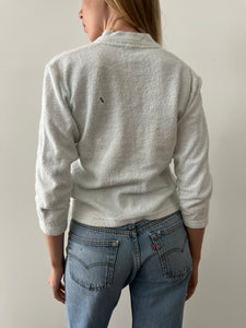 40s Terry Cloth Cotton Cardigan