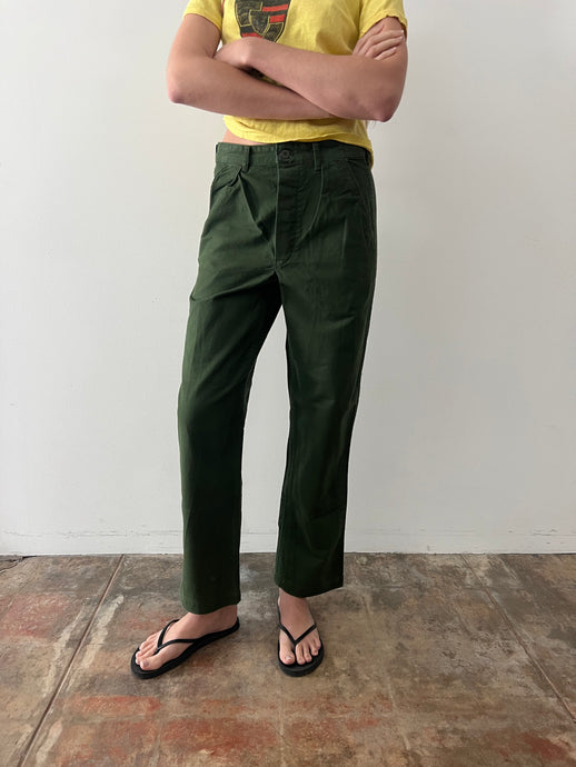 70s Swedish Military Cotton Trousers