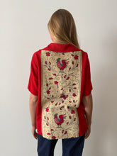 60s Linen Red Rooster Shirt