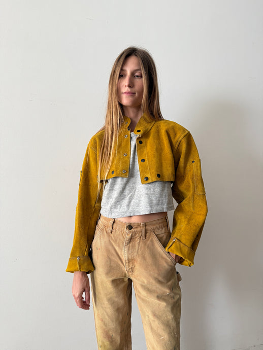 Suede Cropped Welder's Jacket