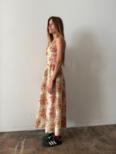 1930s Floral Taffeta Dress