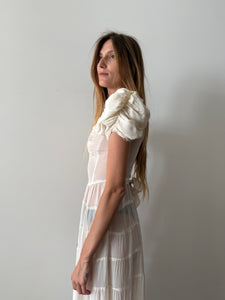 1930s Sheer White Gown