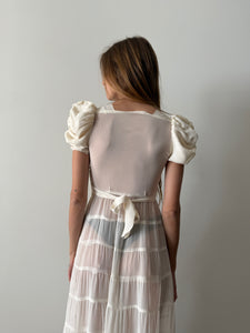 1930s Sheer White Gown