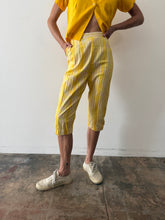 60s Yellow Striped Cigarette Pants