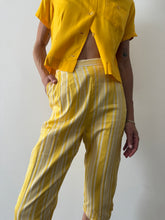 60s Yellow Striped Cigarette Pants
