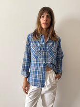 50s Arrow Blue Cotton Plaid Mens Shirt