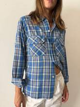 50s Arrow Blue Cotton Plaid Mens Shirt