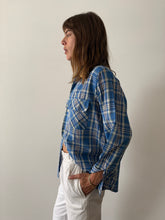 50s Arrow Blue Cotton Plaid Mens Shirt