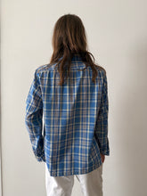 50s Arrow Blue Cotton Plaid Mens Shirt