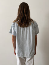 50s Pale Blue Square Striped Pocket Shirt