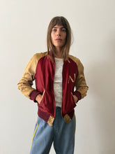 40s Red Satin Athletic Jacket