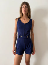 60s Belted Navy Romper