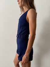 60s Belted Navy Romper