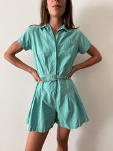 40s Teal Womens Gym Suit