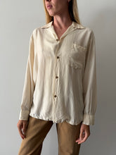 50s Cream Silk Mens Shirt