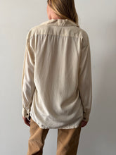 50s Cream Silk Mens Shirt
