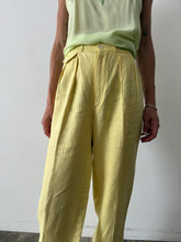 80s Ralph Lauren Yellow Linen Trousers 24w