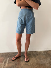50s/60s Chambray High Waist Shorts 24w