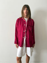 40s/50s Burgundy Rayon Pajama Shirt
