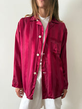 40s/50s Burgundy Rayon Pajama Shirt