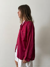 40s/50s Burgundy Rayon Pajama Shirt