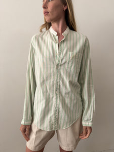 80s Oxford Cloth Striped Button Down Shirt