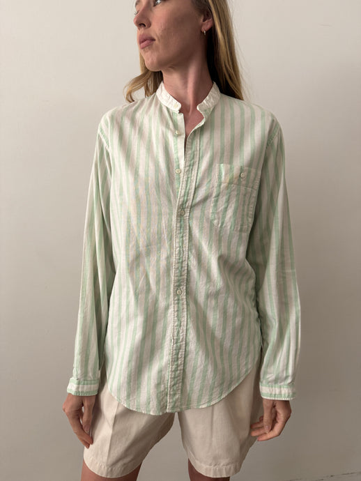 80s Oxford Cloth Striped Button Down Shirt