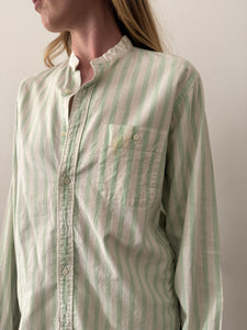 80s Oxford Cloth Striped Button Down Shirt