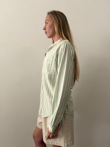 80s Oxford Cloth Striped Button Down Shirt