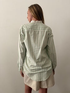 80s Oxford Cloth Striped Button Down Shirt