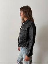 Gap Black Leather Trucker Jacket