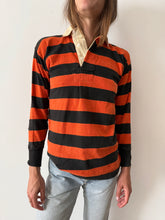 50s/60s British Orange & Black Striped Rugby