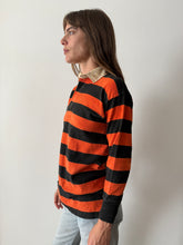 50s/60s British Orange & Black Striped Rugby