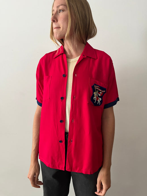 50s Military Squadron Japanese Bowling Shirt