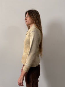 1920s Shawl Neck Wool Sweater
