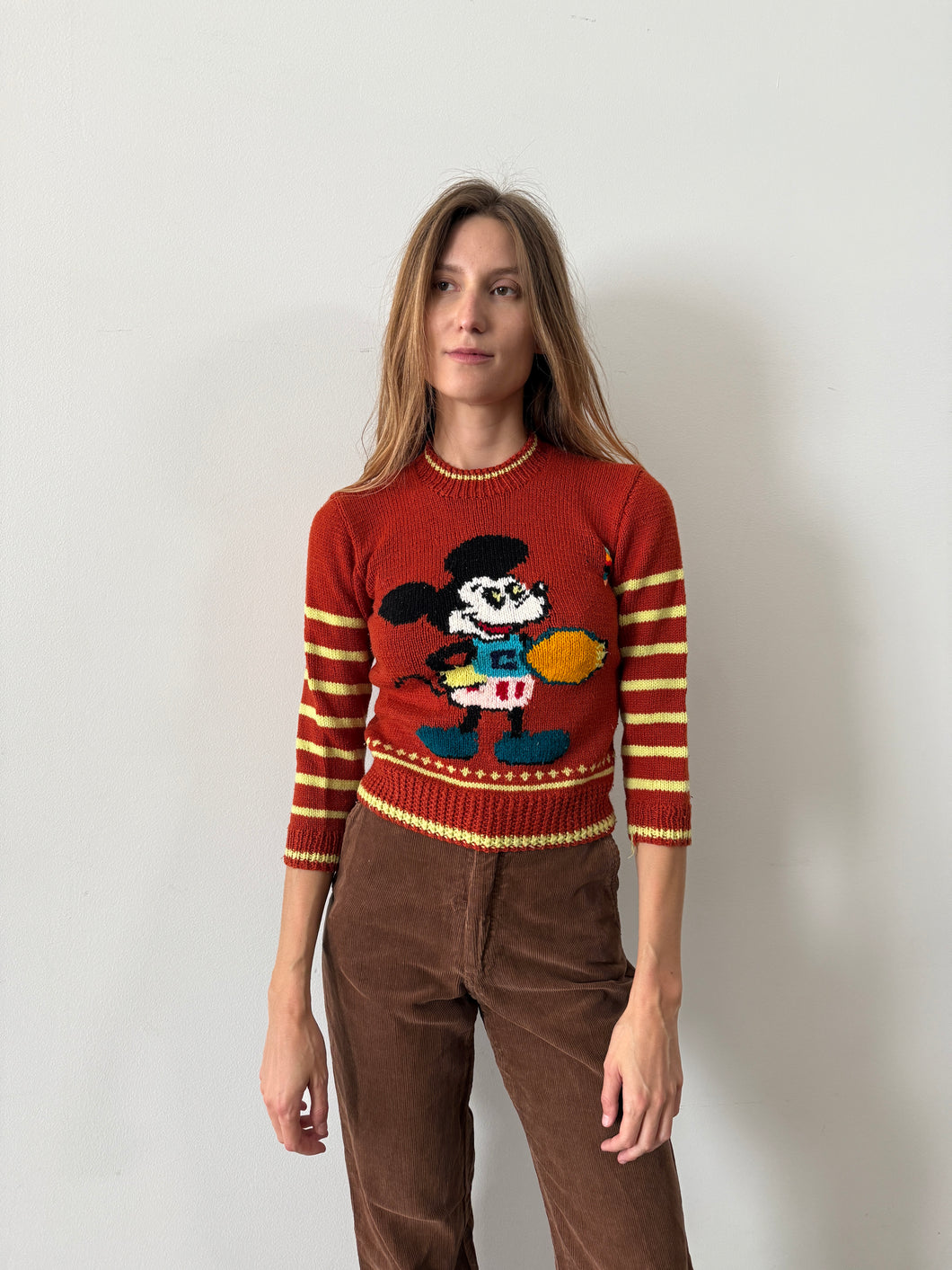 Hand Knit Mickey Mouse Sweater