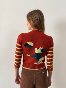 Hand Knit Mickey Mouse Sweater