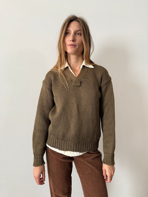 1940s Army Olive Knit Sweater