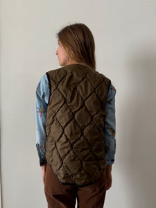 Brown Quilted Work Vest