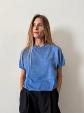 Faded Heather Blue Short Sleeve Sweatshirt