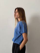 Faded Heather Blue Short Sleeve Sweatshirt