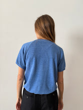Faded Heather Blue Short Sleeve Sweatshirt