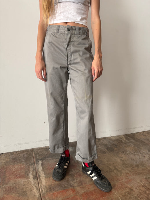 60s Grey Work Pants 28w