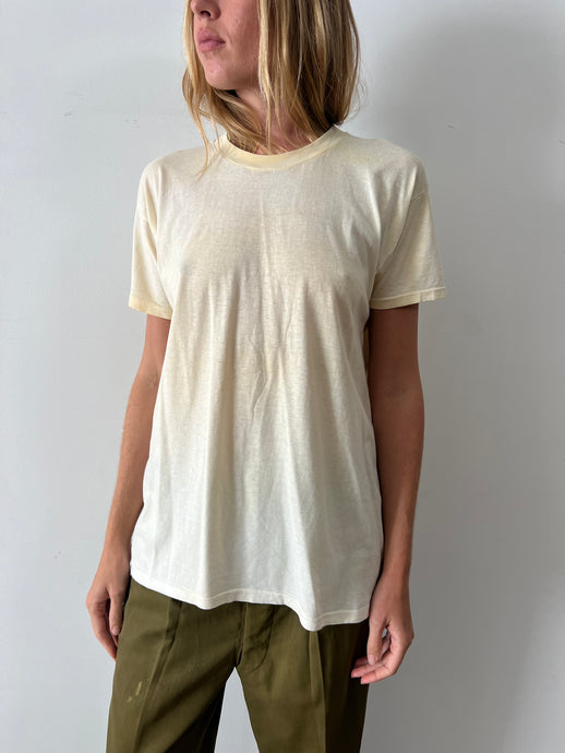 70s Off White Cotton Jockey tee