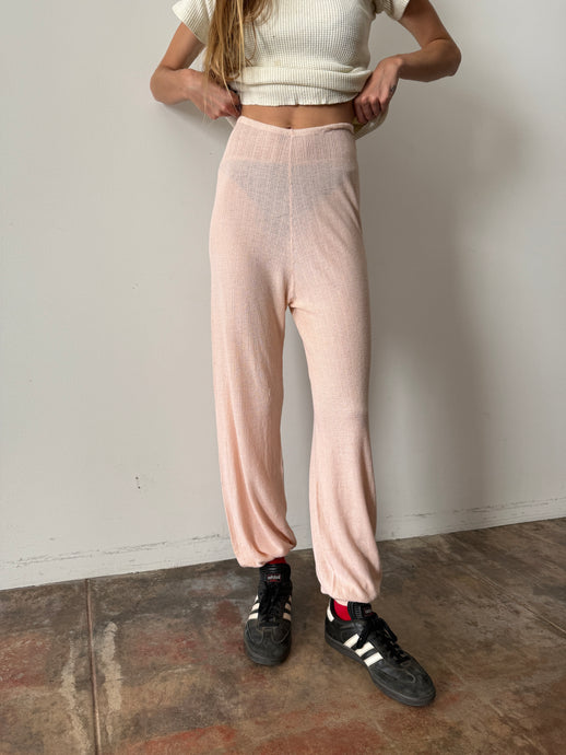 Antique Pink Cotton Knit Pants