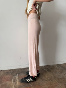 Antique Pink Cotton Knit Pants