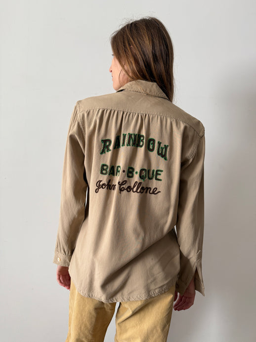 40s/50s Rainbow BBQ Western Shirt