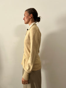 30s/40s Cream Ribbed Cardigan Sweater