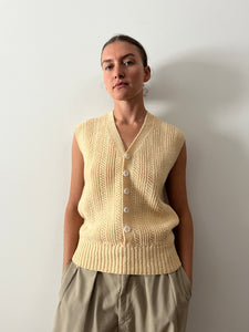40s Cream Wool Pullover Sweater Vest